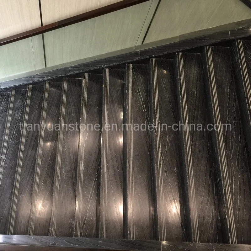 Polished Chinese Natural Ice Green Marble Stone Stairs Tread Steps